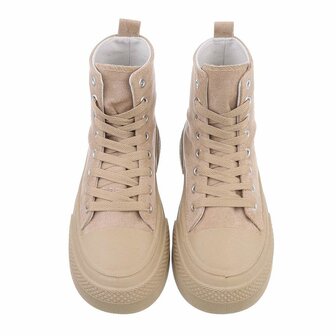 Dames sneakers / halfhoge gympen met hartje - khaki