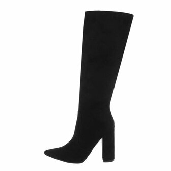 Dames high heels knielaarzen / hoge laarzen - zwart