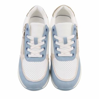 Dames wedge sneakers met sleehakken - blauw