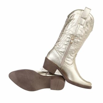 Dames cowboy laarzen / western kuitlaarzen - goud