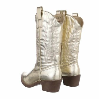 Dames cowboy laarzen / western kuitlaarzen - goud