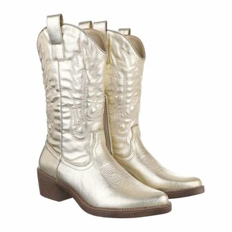 Dames cowboy laarzen / western kuitlaarzen - goud