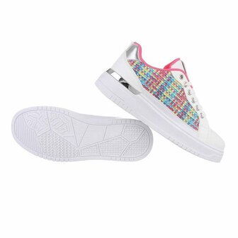 Dames sneakers / lage gympen - wit / rood multicolor