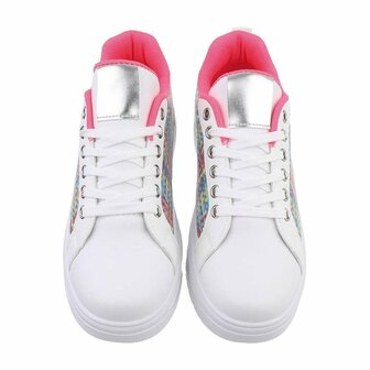 Dames sneakers / lage gympen - wit / rood multicolor