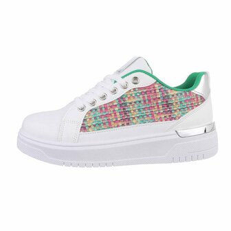 Dames sneakers / lage gympen - wit / groen multicolor