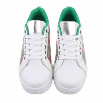 Dames sneakers / lage gympen - wit / groen multicolor