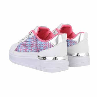 Dames sneakers / lage gympen - wit / roze multicolor