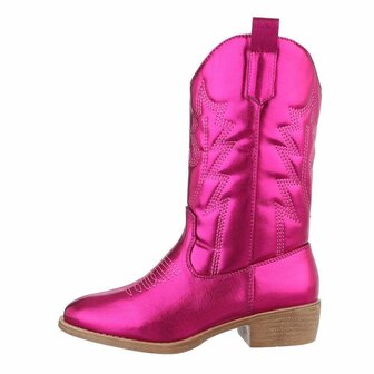 Kinder meisjes cowboy laarzen / halfhoge western kuitlaarzen - fuchsia roze