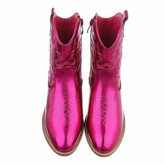 Kinder meisjes cowboy enkellaarzen / western laarsjes - fuchsia roze