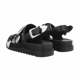 Dames sandalen met gespen - zwart