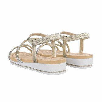 Dames sandalen met strass - goud