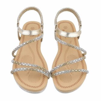 Dames sandalen met strass - goud