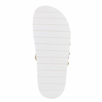 Dames slippers met gespen en strass - wit