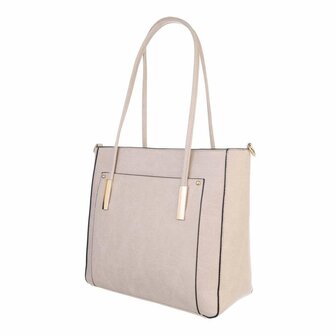 Dames tas / handtas met afneembare schouderband - taupe