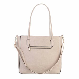 Dames tas / handtas met afneembare schouderband - taupe
