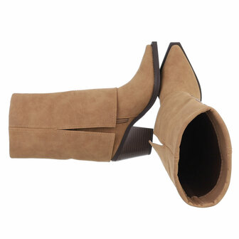 Dames cowboy sleeve laarzen / western laarsjes met strass - bruin camel