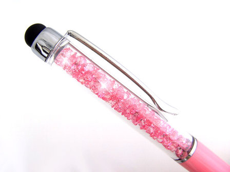 Pen met strass / balpen en stylus - roze