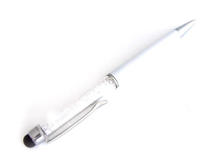 Pen met strass / balpen en stylus - wit