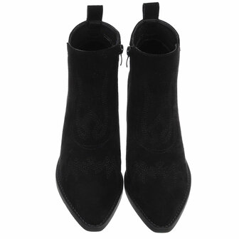 Dames cowboy enkellaarzen / western laarsjes su&egrave;de-look - zwart