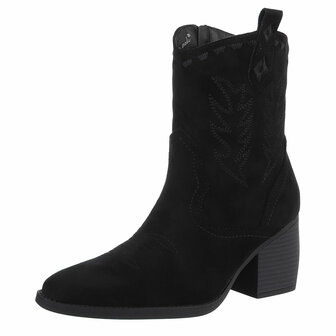 Dames cowboy enkellaarzen / western laarsjes su&egrave;de-look - zwart