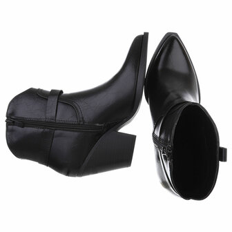 Dames cowboy enkellaarzen / western laarsjes - zwart