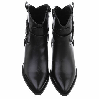 Dames cowboy enkellaarzen / western laarsjes - zwart