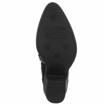 Dames cowboy enkellaarzen / western laarsjes met studs - zwart
