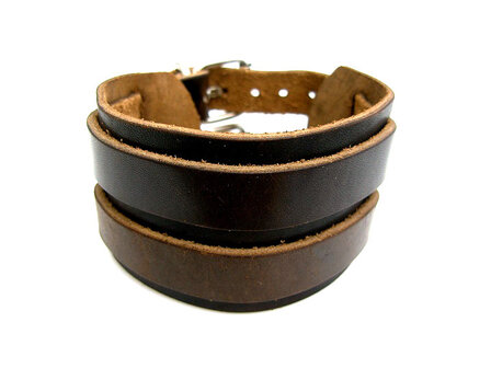 Armband echt leder - bruin