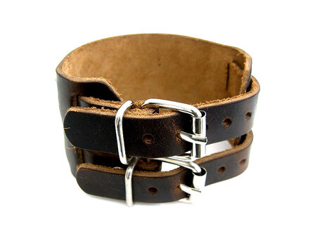 Armband echt leder - bruin