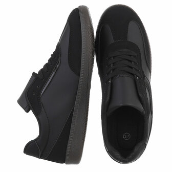 Dames retro sneakers / lage gympen - zwart