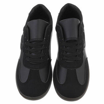 Dames retro sneakers / lage gympen - zwart