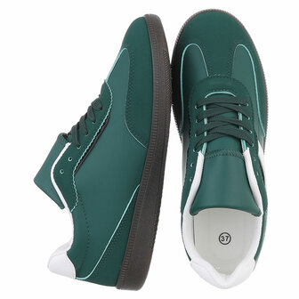 Dames retro sneakers / lage gympen - groen