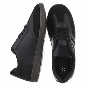 Dames retro sneakers / lage gympen - zwart