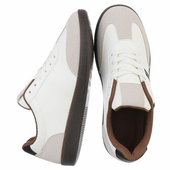 Dames retro sneakers / lage gympen - wit / zwart