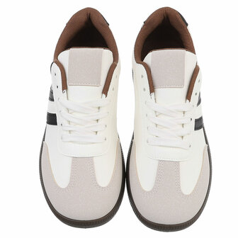 Dames retro sneakers / lage gympen - wit / zwart