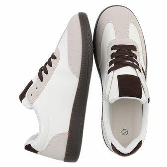 Dames retro sneakers / lage gympen - wit / zwart