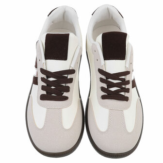 Dames retro sneakers / lage gympen - wit / zwart