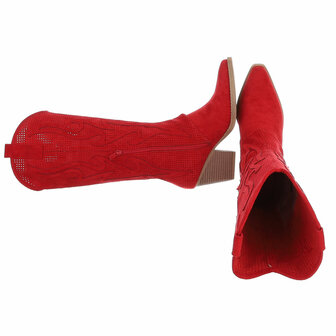 Dames hoge cowboy laarzen / western boots - rood