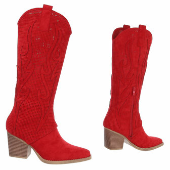 Dames hoge cowboy laarzen / western boots - rood
