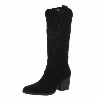 Dames hoge cowboy laarzen / western boots - zwart