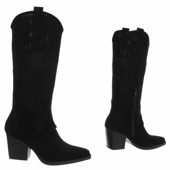 Dames hoge cowboy laarzen / western boots - zwart