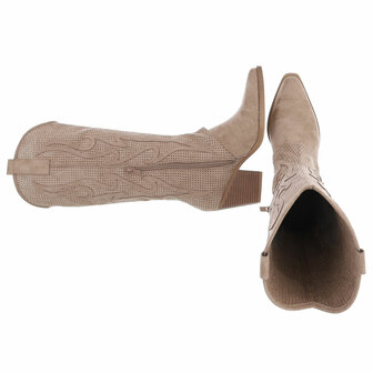 Dames hoge cowboy laarzen / western boots - lichtbruin / khaki