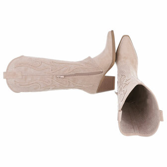 Dames hoge cowboy laarzen / western boots - beige