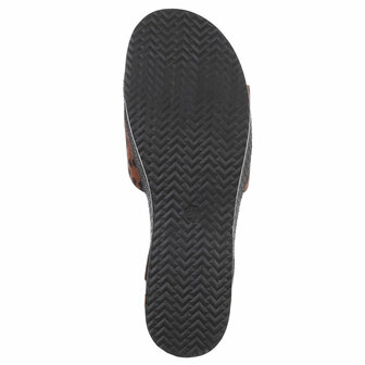 Dames wedge sandalen met sleehakken - bruin panterprint