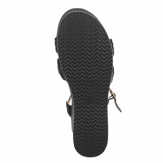 Dames wedge sandalen met sleehakken - zwart