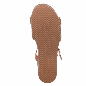 Dames wedge sandalen met sleehakken - bruin camel