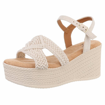 Dames wedge sandalen met sleehakken - beige