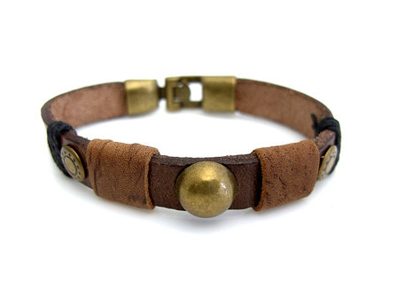 Armband echt leder - bruin