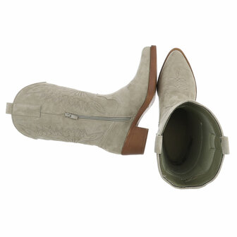 Dames cowboy laarzen / western kuitlaarzen su&egrave;de-look - olijf groen