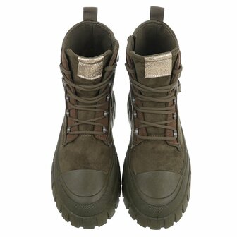 Dames veterboots / laarzen met veters - groen
